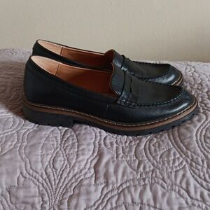 Lavorazione Artigianale Womens Italian Leather Black Loafer EU 39 (US 8.5)